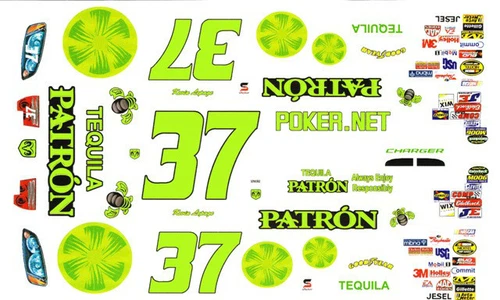 #37 Kevin Lepage PATRON Tequila 1/24th Scale Waterslide Nascar Decals