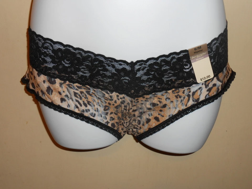 Ambrielle Mystique Leopard Sheer Lace Hipster Panty 6/M X 2 NWT - Image 2 of 3