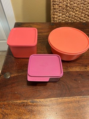 Tupperware Basic Bright Kitchen Storage Set 3 Pcs Pink, Orange & Purple