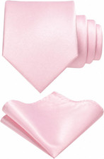 Blush Pink Tie and Pocket Square Necktie Set for Men24