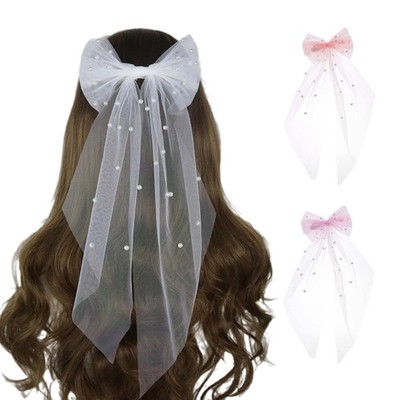 Elegant Wedding Ceremony Veil Beadwork Bowknot Bride Veil Engagement Event Veil
