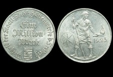 INFLATION & TEUERUNG: 1 Million Mark 1923. S&Auml;CHS. H&Uuml;TTENWERKE FREIBERG / SACHSEN