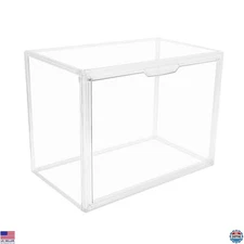 Clear Stackable Plastic Storage Bins with Magnetic Lid, Dustproof Book & Premium