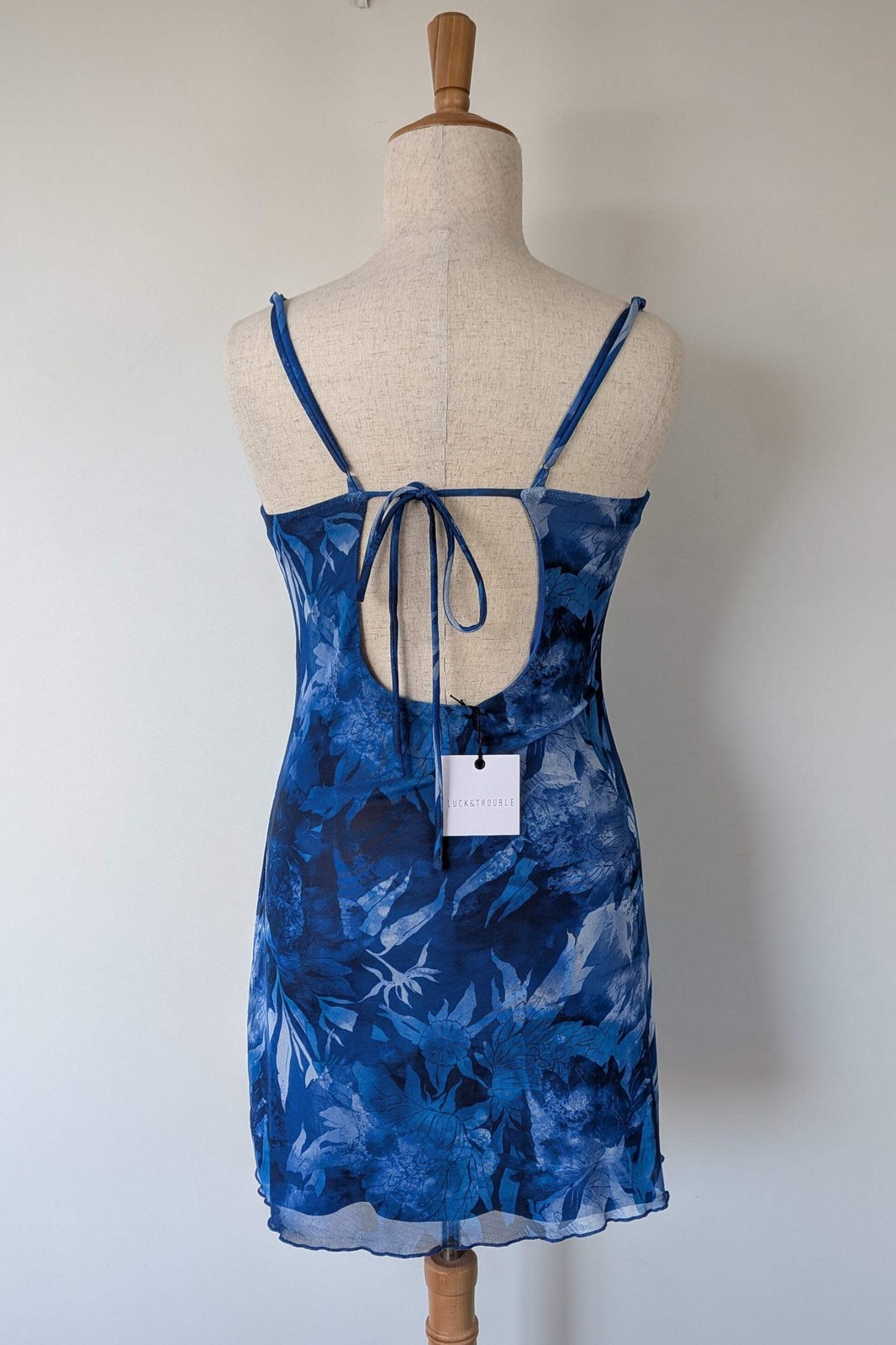Luck & Trouble Lovesick Recycled Mesh Dress in Blue Sz 16/18 BNWT RRP $70 90s image 9