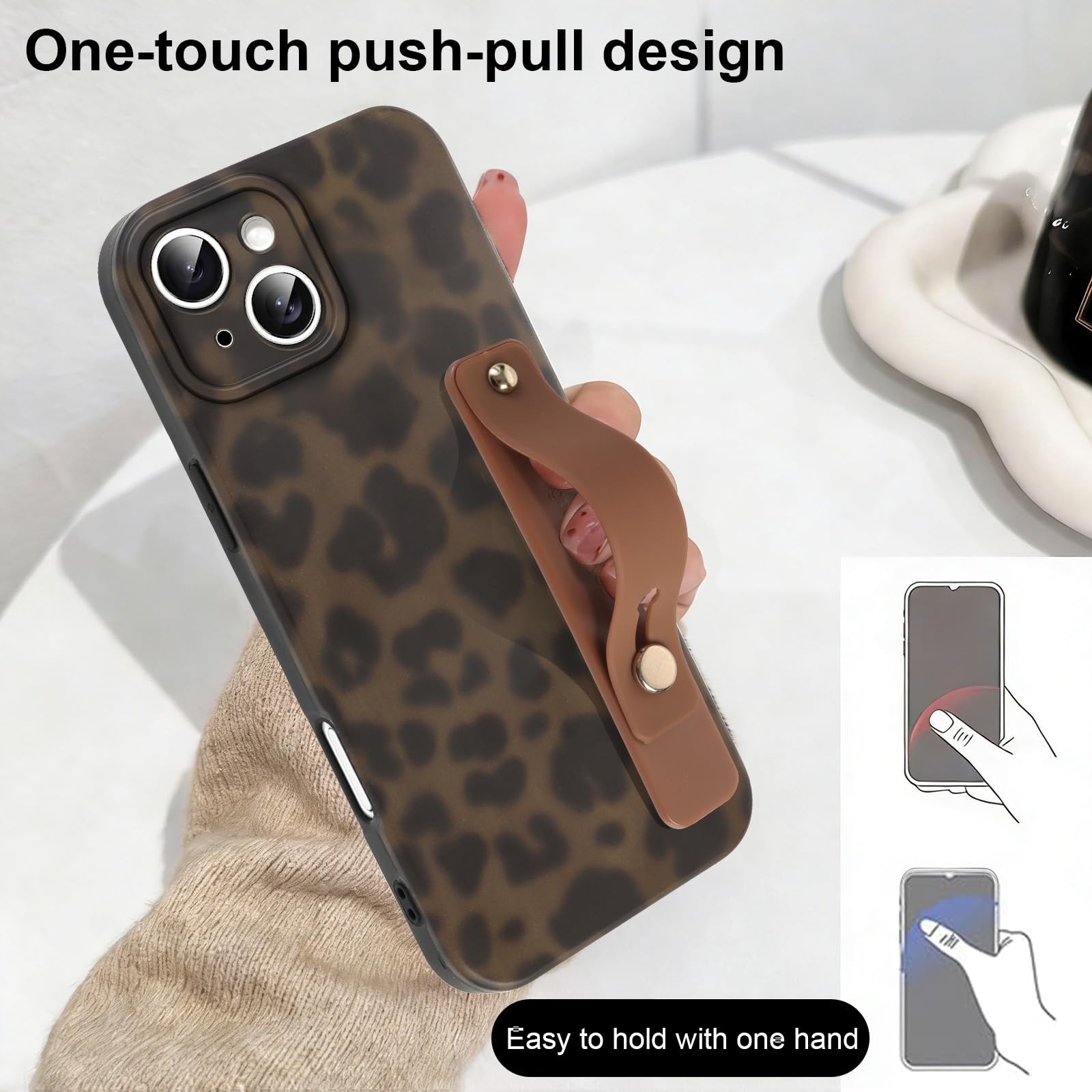 Housse iPhone 14 léopard avec sangle pour vos sorties urbaines - 3