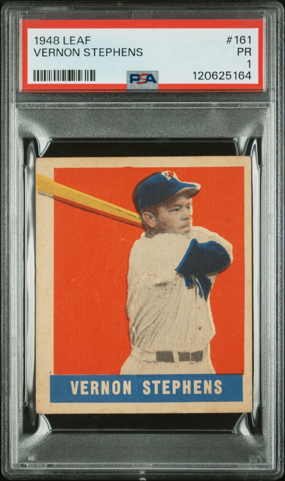 Vernon Stephens, Rookie Short Print-SP, 1948 Leaf #161 - PSA 1 PR