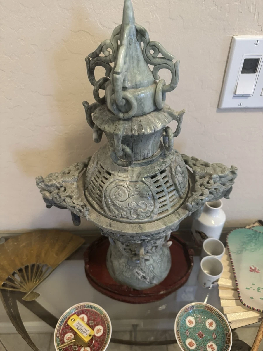古董中国玉石香炉1900-1940 | eBay