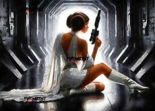 ACEO ATC Sketch - Star Wars Leia - 1/1 - Authenticity Stamp