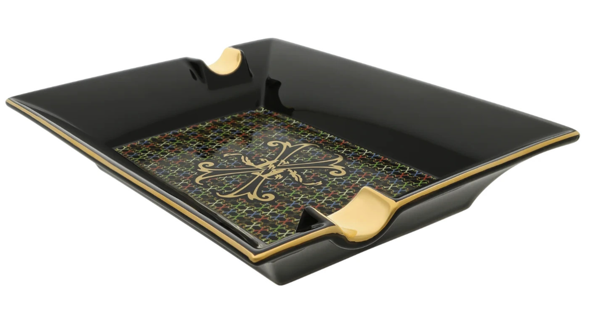 ST DUPONT CIGAR ASHTRAY PORCELAIN ARTURO FUENTE OPUS X GREEN GOLD
