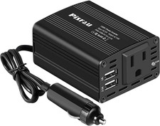 150W Power Inverter 12V DC to 110V AC Car Plug Adapter Outlet Converter with ...