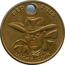Red Ryder Lucky Coin J. C. Penney's Advertising Token Keychain Fob Tag