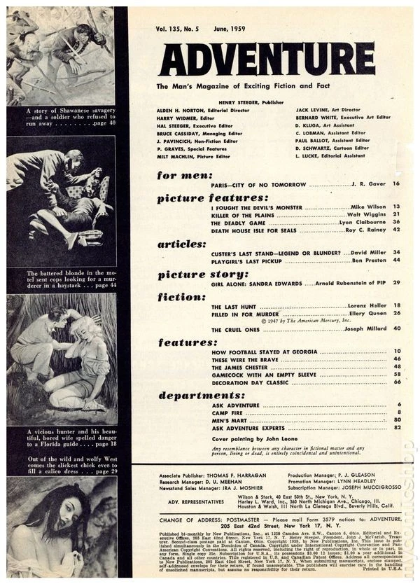 Adventure Pulp/Magazine Vol. 135 #5 GD 1959 - Image 3 of 3