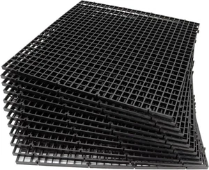Aquarium Fish Tank Divider Plastic Egg Crate 12 Pack Black Grid Separation Board
