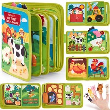 hahaland Busy Book for Toddlers 1-3 - Montessori Toys Small, Multi-colored