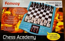 Femuey ‘Talking’ Chess Academy Electronic Chess Set Teaching System - New
