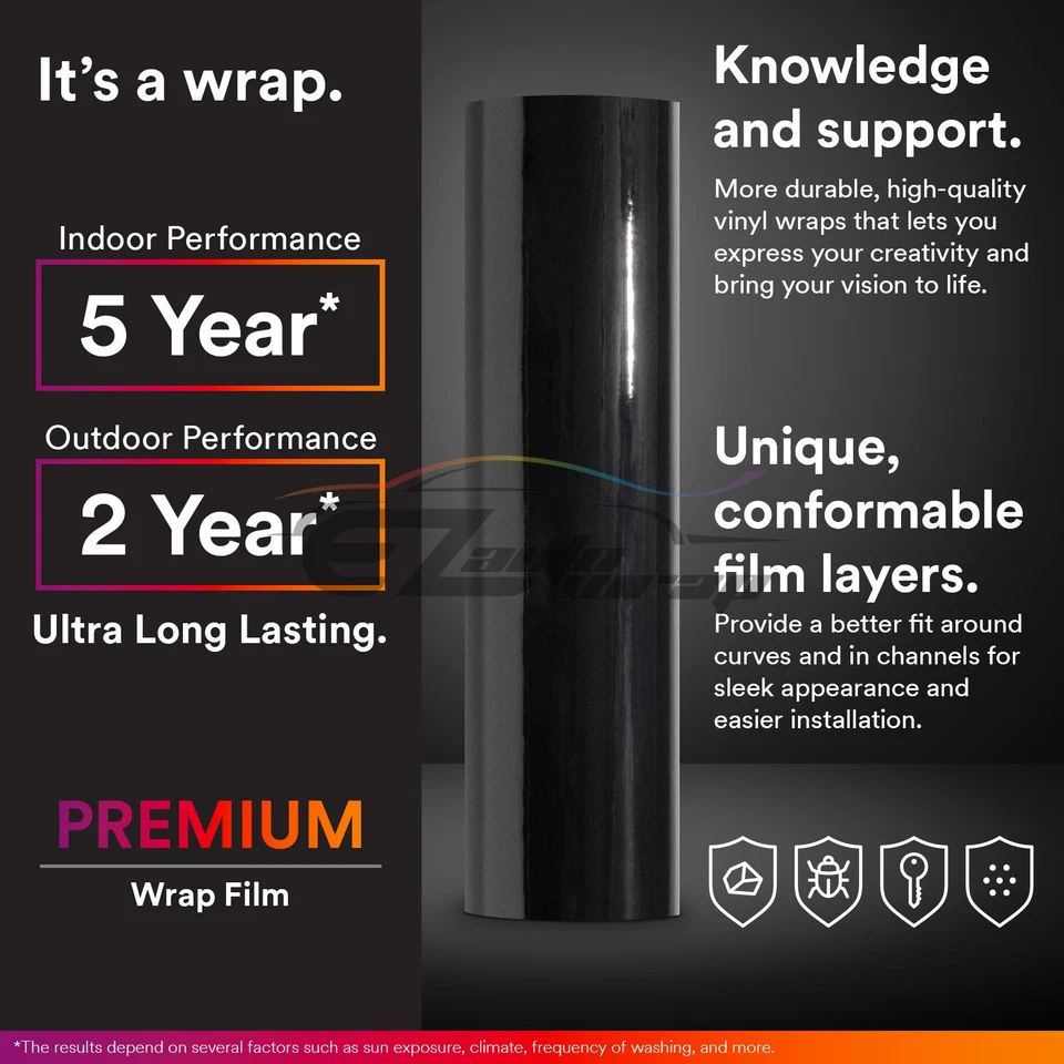 *Vinilo brillante premium auto envoltura pegatina calcomanía liberación de aire sin burbujas Foto 2 de 4