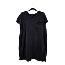 Gap Womens T-Shirt Shift Dress Black Short Sleeve Pocket Minimalist Size Large