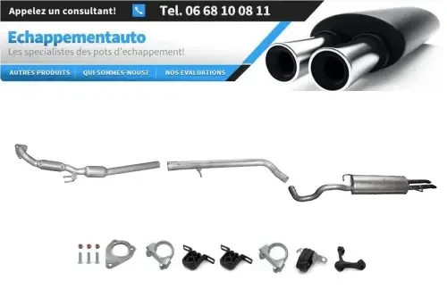Échappement avec catalyseur pour Skoda Octavia 1.9 TDi de 1997 à 2007 en acier inoxydable