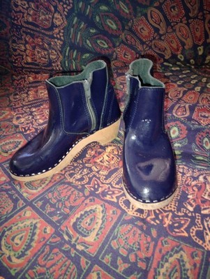 Kids Boot Clogs , Real Leather, (Size 34 Eru) Size 2 USA, By Hannah Anderson