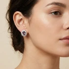Twinkling Color Change Alexandrite 7.12Ct 925 Sterling Silver 24K Gold Earrings