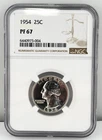 1954-P Washington Silver Proof Quarter NGC PF 67 Philadelphia US Coin