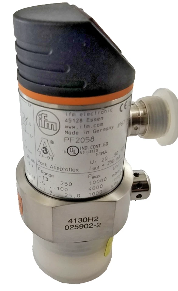 IFM PF2058 Pressure Sensor Transmitter – 250 Bar, 4-20mA, G1/4" - Image 3 of 4