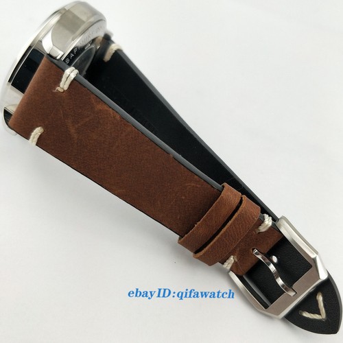42mm Sapphire Glass Black Dial camel strap Automatic Men's Watch 2618 - Picture 8 of 8