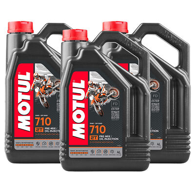 Motul 710 2T 100% synthetic 2-Stroke Ester Core 12L Engine Motor Oil 3 x 4L