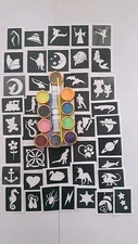 Giant glitter tattoo set incl. 200 mixed stencils glitter & glue  fundraise  