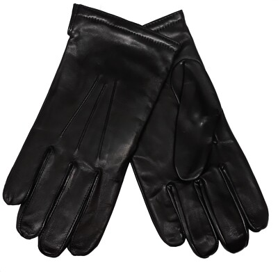 Grandoe Smartouch leather Cashmere Lined luxurious Comfort Gloves Black Small