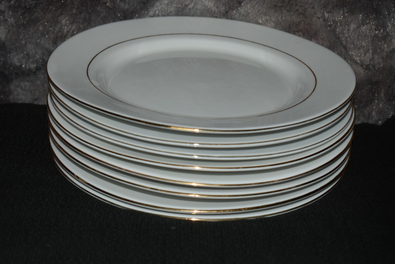 GIBSON EVERYDAY CHINA White Gold Rimmed 7.25" Wide Saucer Side Plate Replacement eBay
