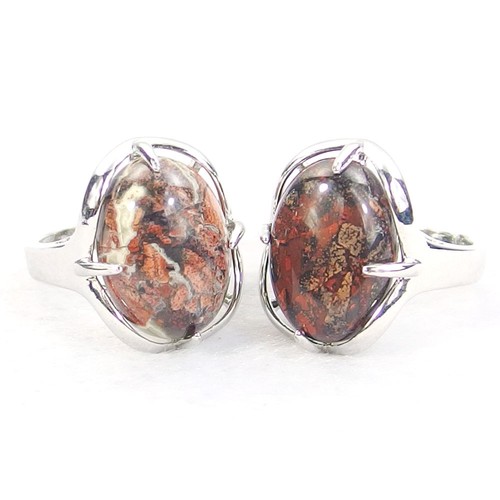 Anillos de moda plateados considerables con cuentas de piedras preciosas naturales piedra 6-10 - Imagen 29 de 78