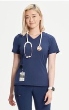 Infinity women's V-neck Scrub Top and Pant, SZ XSmall Navy