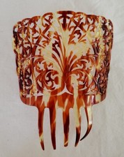 Large Spanish Peineta Mantilla Hair Comb Vintage Faux Tortoise Shell as found