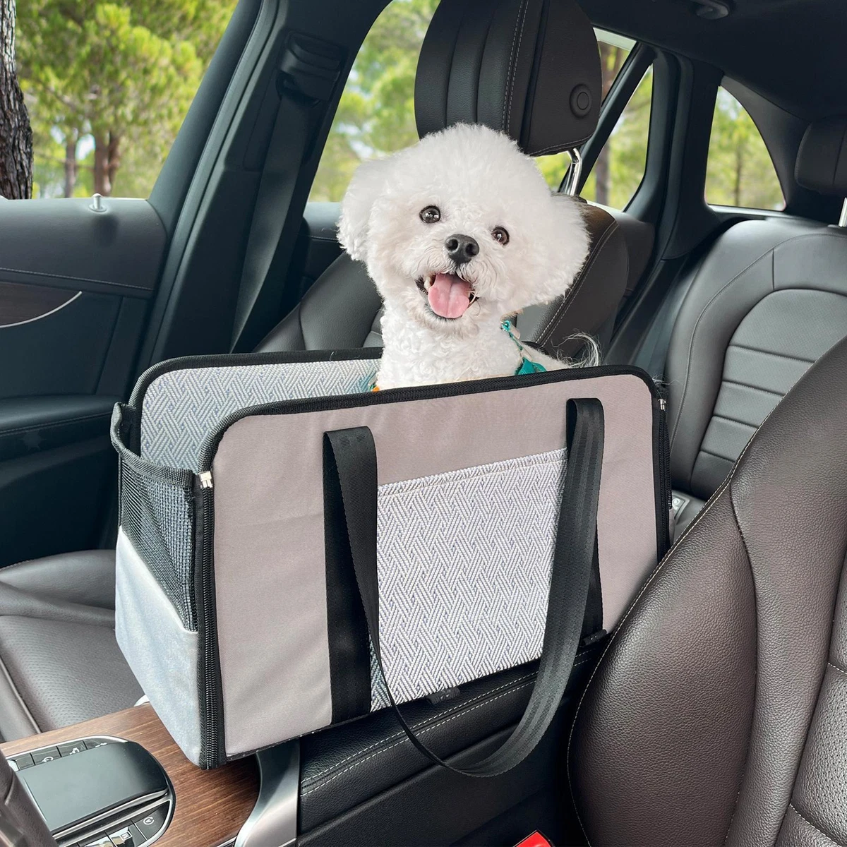 Center Console Dog Seat Dog Cat Booster Seat in Car Armrest