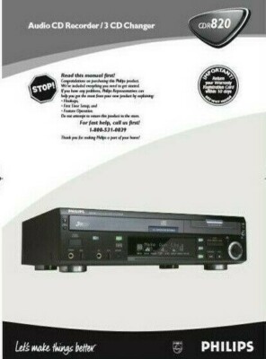 Phillips CDR820 3 Disc CD Wechsler Recorder Bedienungsanleitung - BENUTZERHANDBUCH 