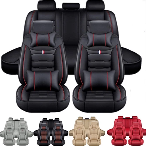For Mercedes-Benz Car Seat Cover 5-Seat Front & Rear Full Set PU Leather Cushion