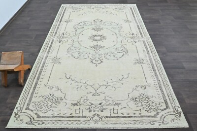 Oushak Türkisch Vintage Teppich 6x9 Kelim Rug Anatolisch Handarbeit Boho Deko...