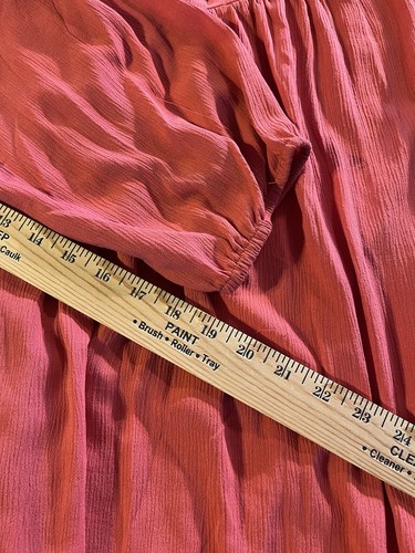 Torrid Crinkle Gauze Embroidered Blouse Size 5 Baked Apple Color Boho Opaque - Picture 7 of 12