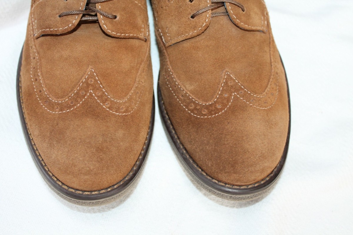 Joseph Abboud Size 10 Wing Tip Brown Suede Men