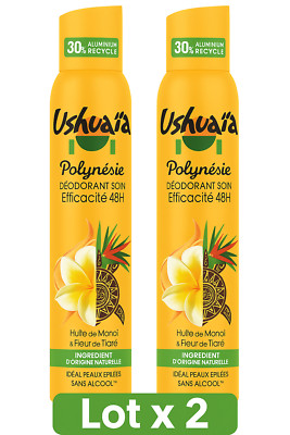 2er Set Deodorants Ushuaia Polynesien Monoiöl & Tiara Blume 2 x 200ml
