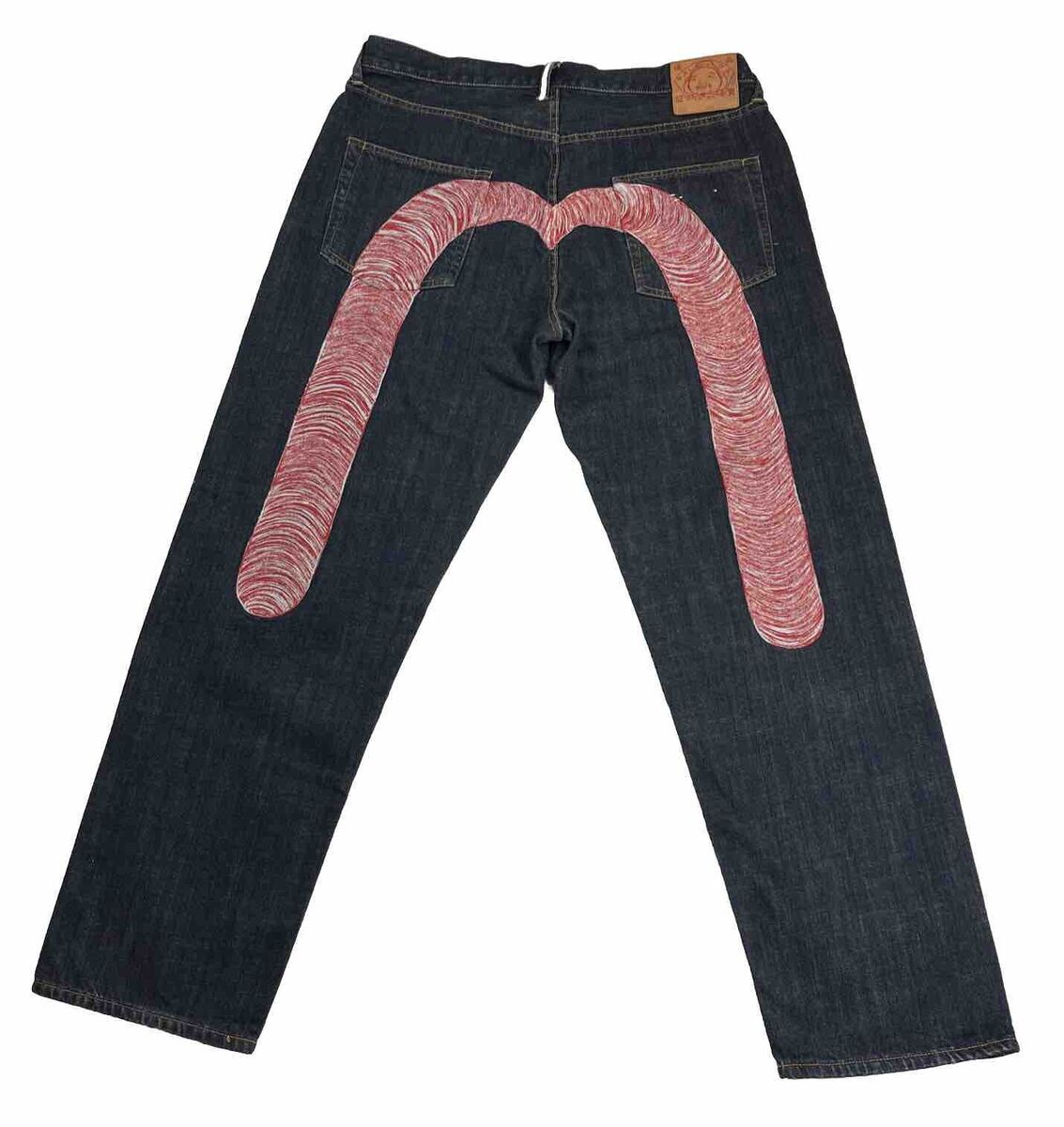 New VTG Evisu Jeans Mens 40x32 Blue Red Embroidered Selvedge New VTG Evisu Jeans Mens 40x32 Blue Red Embroidered Selvedge