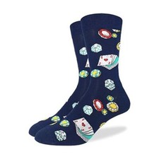Good Luck Sock Casino Themed Print Novelty Men's Mid Calf Crew Socks Size 6-11