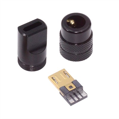Chenyang 5Pin Mini USB2.0 Plug Solder with Aluminum Alloy Shell for 4.0mm~6.0mm