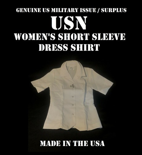 NEW WOMEN'S X0R US NAVY USN DRESS WHITE SHORT SLEEVE UNIFORM SHIRT OLD STYLE  - Picture 1 of 11