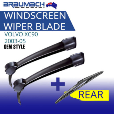 Wiper Blades Kit Front Rear for VOLVO XC90 2003-05 MY04 - 3 Blades Braumach