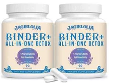 All-In-One Detox Binder Supplement 1500 MG - High 90 Count (Pack of 2)
