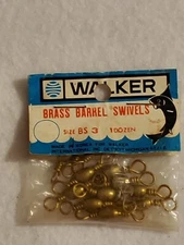 VTG - Walker Brass Snap Swivels - Size BS 3 - 1 - new package of 12