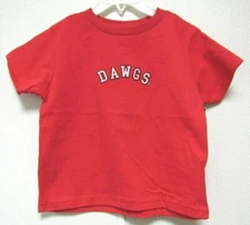 NCAA Georgia Bulldogs DAWGS Logo Red T-Shirt Short Sleeve Two Feet Ahead