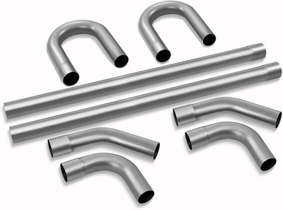 8PCS DIY Stainless Steel Exhaust Pipe Kit,Including Mandrel Bend Pipe (2.25'')